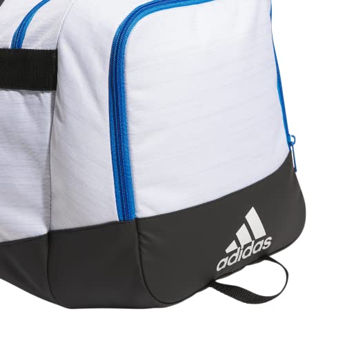 adidas Unisex Adult Defender 4 Medium Duffel Bag, Two Tone White-Clear Onix/Bright Royal Blue/Black, One Size