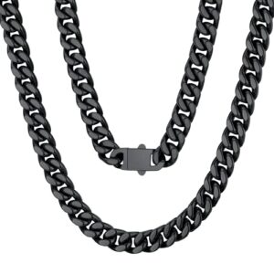 black cuban link chain for men 20inch black necklace cuban chain