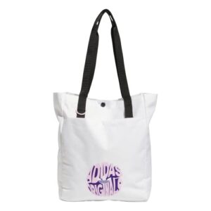 adidas originals simple tote bag, white/orchid fusion purple, one size