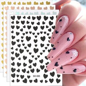 10 sheets heart nail art stickers 3d self-adhesive valentine's day nail art supplies laser star heart nail decals holographic colorful glitter design nail decoration accessories for women girls diy manicure tips