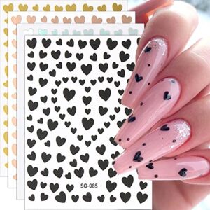 10 Sheets Heart Nail Art Stickers 3D Self-Adhesive Valentine's Day Nail Art Supplies Laser Star Heart Nail Decals Holographic Colorful Glitter Design Nail Decoration Accessories for Women Girls DIY Manicure Tips