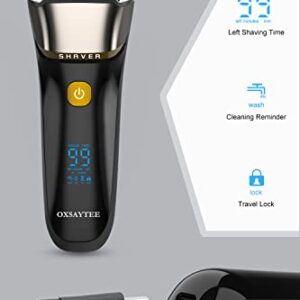 Men's Foil Electric Shavers, Electric Razor for Men Cordless USB-C Rechargeable Shaver with Pop-up Trimmer, Waterproof Wet and Dry Foil Razor with Travel Pouch LED Display for Face Beard Style