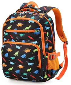 bluefairy dinosaur backpack for boys kindergarten elementary school bags for kids toddler primary bookbags for preschool lightweight mochila para 3 4 5 6 7 niños gifts (orange)