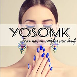 YOSOMK Nude Press on Nails Almond Shaped Fake Nails Medium Glossy Stick on Nails Natural Full Cover False Nails Acrylic Glue on Nails for Women