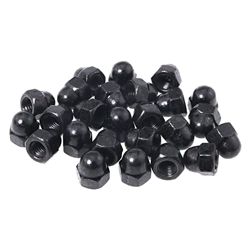 Acorn Nuts JianLing 25pcs Black Stainless Steel Hex Nut Female Cap Decorative Cap Nuts Caps Covers M6 Acorn Nut