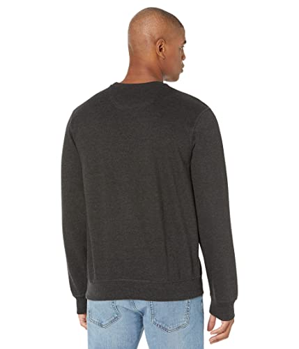 U.S. POLO ASSN. Long Sleeve Popover Crew Neck Fleece Sweatshirt Black Heather MD