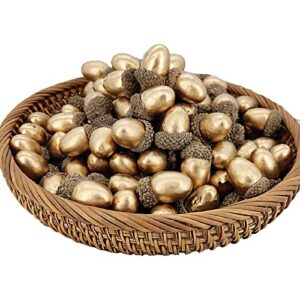 laiiqi 50pcs artificial acorn decorations, fall decor, acorns for squirrels, golden with natural acorn cap suitable for christmas thanksgiving wedding and other table decorations