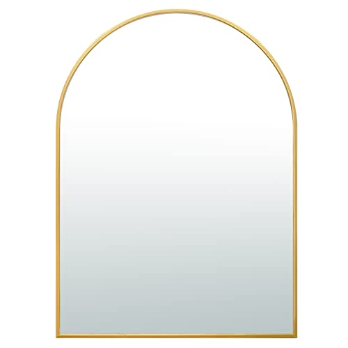 SCWF-GZ 24x36 Arch Mirror Square Wall Mounted Metal Frame Mirrors for Entryway Bedroom Bathroom Living Room 22x30 24x36 inch Black Silver - Gold