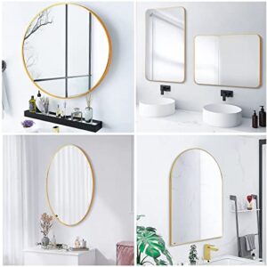 SCWF-GZ 24x36 Arch Mirror Square Wall Mounted Metal Frame Mirrors for Entryway Bedroom Bathroom Living Room 22x30 24x36 inch Black Silver - Gold