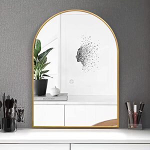 SCWF-GZ 24x36 Arch Mirror Square Wall Mounted Metal Frame Mirrors for Entryway Bedroom Bathroom Living Room 22x30 24x36 inch Black Silver - Gold