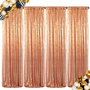 shinybeauty sequin backdrop curtains 4 panels rose gold 2ftx8ft sequin fabric photo backdrop curtains rose gold backdrop rose gold glitter curtains for party baby shower backdrop backgrounds
