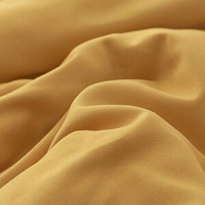 CLOTHKNOW Mustard Yellow Comforter Set California King Turmeric Bedding Comforter Sets Dark Yellow Bed Comforter Yellow Comforter King Comforter Soft 3Pcs Mustard Comforter Sets Cal King