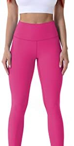 Sunzel Workout Leggings for Women, Squat Proof High Waisted Yoga Pants 4 Way Stretch, Buttery Soft, Hot Pink, Small