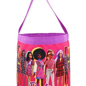 Barbie Collapsible Nylon Basket Bucket Tote Bag (One Size, Pink)