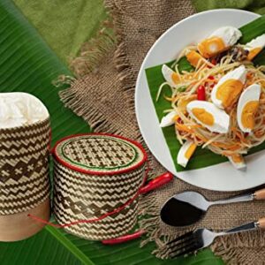 Heavens Tvcz Bamboo Serving Baskets Sticky Rice Handmade Kratip Thai Laos Traditional Wickerwork Based Travel Picnic Keep Sticky Rice Warm