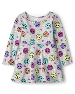 the children's place baby toddler girls long sleeve fashion skater dresses, h/t lunar, 9-12 months