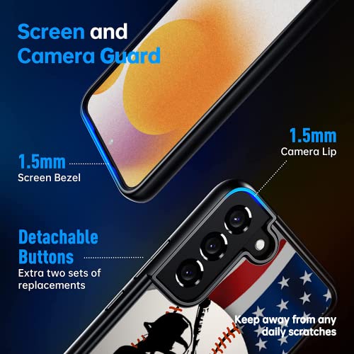 Personalized Baseball Player Name Number America Flag Design Rubber Cover Phone Case for Samsung Galaxy S23 S22 S21 S20 ULTRA PLUS/ S21 FE /S20 FE/ S10 PLUS/ S9 PLUS/ S8 PLUS /S7 EDGE