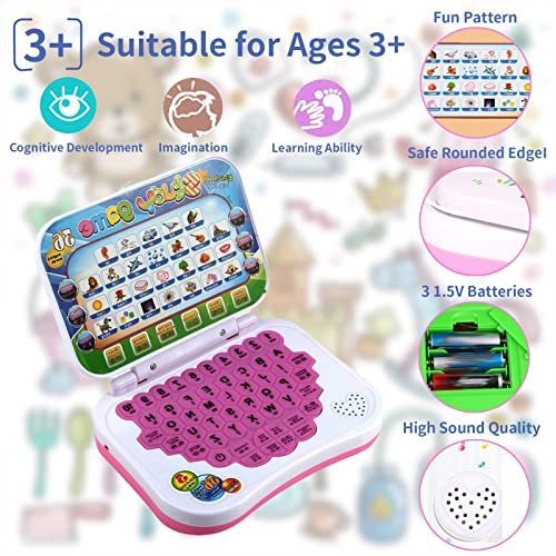 Laptop Touch, Toddler Toys Bilingual Educational Learning Computer, Laptop Toy with Screen for Kids, Toddlers,Educational Computer to Learn ABC, Numbers, Words