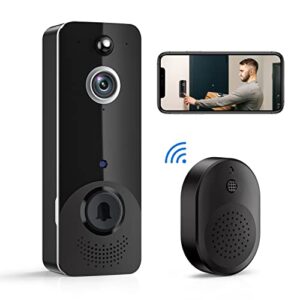 eken smart video doorbell camera wireless with chime ringer, hd live image, night vision, cloud storage, battery powered, indoor/outdoor surveillance, smart ai human detection, 2.4g wifi, 2-way audio