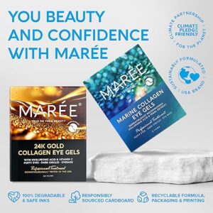 MAREE Facial Masks for Skin Care & Beauty - Sheet Masks for Face with Natural Pearl Extract, Marine Collagen & Hyaluronic Acid - Anti Aging Collagen Facial Masks for Wrinkles & Dry Skin, 6 Pack