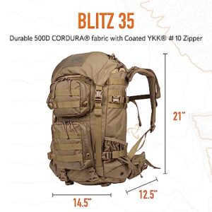 Mystery Ranch Blitz 35 Backpack - Tactical Daypack Molle Hiking Packs, 35L, L/XL,Coyote