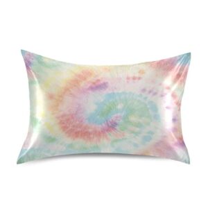 dalzium satin pillowcase for hair and skin, tie dye silk pillowcase soft and cozy body pillow covers, standard size satin pillow cases with envelope closure(20x26 inch), 1pc