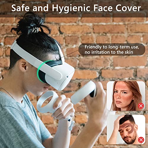 Geekria Facial Interface Bracket & Face Cover Compatible with Oculus/Meta Quest 2, Anti-Light Leakage Face Pad, Breathable Face Bracket, 6in1 Oculus Quest 2 Accessory Set