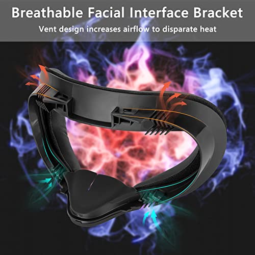 Geekria Facial Interface Bracket & Face Cover Compatible with Oculus/Meta Quest 2, Anti-Light Leakage Face Pad, Breathable Face Bracket, 6in1 Oculus Quest 2 Accessory Set