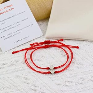 SmileBelle Red String Bracelet Red Bracelet for Protection Matching Heart Bracelets Friendship Bracelets for Teen Girls as Mother Daughter Bracelets, Couples, Sisters and Friends Bracelet Gift