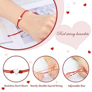 SmileBelle Red String Bracelet Red Bracelet for Protection Matching Heart Bracelets Friendship Bracelets for Teen Girls as Mother Daughter Bracelets, Couples, Sisters and Friends Bracelet Gift