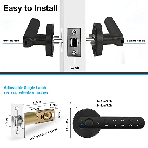 Fingerprint Door Lock, Smart Fingerprint Door knob-biometric Door Lock，with passcode keypad keyless Entry Door Handle，for Bedroom Home Hotel Office Apartment