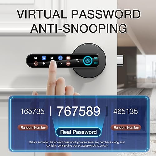 Fingerprint Door Lock, Smart Fingerprint Door knob-biometric Door Lock，with passcode keypad keyless Entry Door Handle，for Bedroom Home Hotel Office Apartment