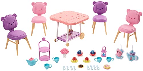 Barbie Tea Party Playset for Preschoolers, My First Tea Party Playset and Accessories, Preschool Toys and Gifts, Tea Party with 18 Storytelling Pieces, Two Plush Items, from 3 Years, HMM65