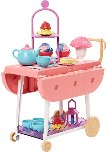 Barbie Tea Party Playset for Preschoolers, My First Tea Party Playset and Accessories, Preschool Toys and Gifts, Tea Party with 18 Storytelling Pieces, Two Plush Items, from 3 Years, HMM65