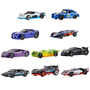 Hot Wheels 10-Pack, Set of 10 Toy Race Cars in 1:64 Scale, Licensed & Unlicensed Collectible Vehicle (Styles May Vary) (Amazon Exclusive)