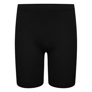 girls cycling shorts stretchy dance gymnastics sports school summer cotton swim plain hot pants black pe biker short 13-14 years