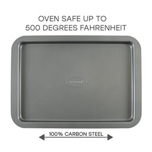 Kitchen Details Small Nonstick Baking Sheet | Creates Even Heating and Browning | Durable | Easy to Clean | Oven Safe up to 500 Degrees | Bakeware | Grey