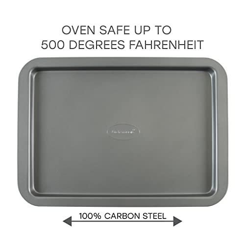 Kitchen Details Small Nonstick Baking Sheet | Creates Even Heating and Browning | Durable | Easy to Clean | Oven Safe up to 500 Degrees | Bakeware | Grey