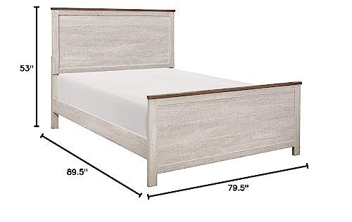 Lexicon Nirvana Panel Bed, Cal King, Antique White/Brown
