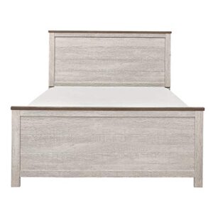 Lexicon Nirvana Panel Bed, Cal King, Antique White/Brown