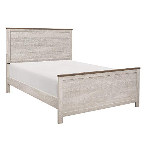 Lexicon Nirvana Panel Bed, Cal King, Antique White/Brown