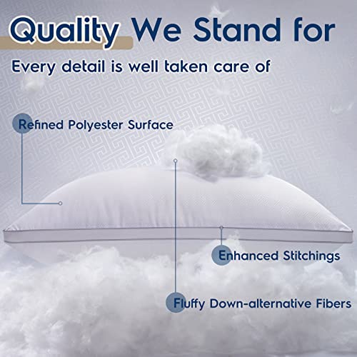 viewstar Pillows Standard Size Set of 2, Bed Pillows for Sleeping, Standard Pillows 2 Pack for Back, Stomach or Side Sleepers, Fluffy Pillows for Bed with Down Alternative, Machine Washable, 18" x 24"
