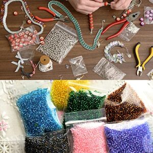 400 Pcs Small Plastic Bags, Resealable Clear Jewelry Bags, Small Baggies, Poly Reclosable Mini Bags, 4 Assorted Sizes 6x3.9 4.7x3.1 3.5x2.3 2.7x2IN, 2 Mil Zipper Bags for Jewelry Pill Packaging VOPTON