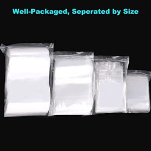 400 Pcs Small Plastic Bags, Resealable Clear Jewelry Bags, Small Baggies, Poly Reclosable Mini Bags, 4 Assorted Sizes 6x3.9 4.7x3.1 3.5x2.3 2.7x2IN, 2 Mil Zipper Bags for Jewelry Pill Packaging VOPTON