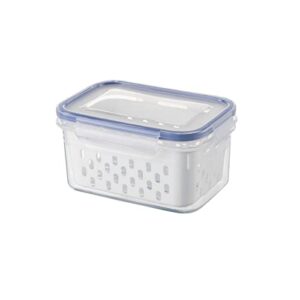 Yiser Double Layer Draining Basket Fresh Keeping Box Kitchen Supplies Sealed Box Plastic Fresh Keeping Box Refrigerator Fruit Storage Sticky Rice Basket (A, One Size)