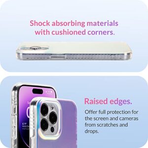 LONLI Hue - for iPhone 14 Pro - Fluorescent Coloful Iridescent Translucent Matte Phone Case - Cute and Unique for Women, Girls and Men