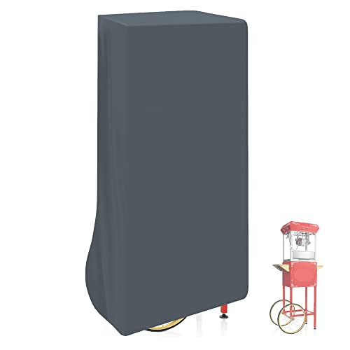 Popcorn Maker Cart Cover, 420D Oxford Waterproof Popcorn Machine Cart Cover Outdoor Protective Popcorn Machine Dustproof Cover 26"L X 18"W X 60"H (Gray)