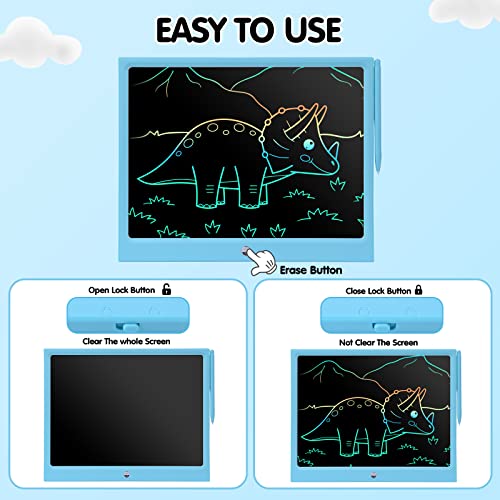 LCD Writing Tablet, Electronic Writing Drawing Colorful Screen Magnetic Doodle Board, EooCoo 15" Handwriting Drawing Tablet Gifts for 3 4 5 6 7 Years Old Kids and Adults at Home, School, Office, Blue