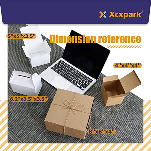 Xxcxpark 16 PCS Brown Kraft Gift Boxes 8x8x4 Inches, Decorative Party Favor Kraft Paper Gift Packaging Box with Lid for DIY Crafting, Cube, Cupcake, Kraft Present Boxes for Birthday, Wedding