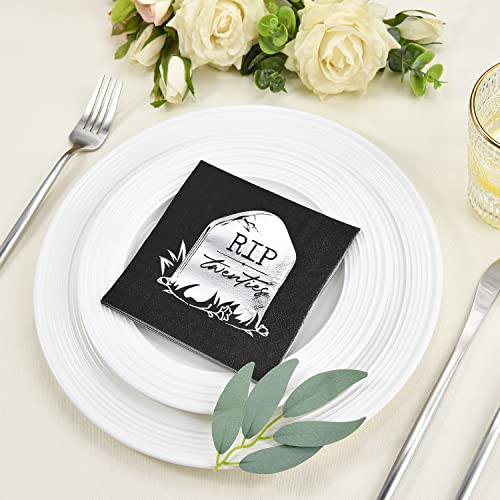Crisky Funny 30th Birthday Napkins RIP Twenties for 30th Birthday Decorations 50 Count, 3-Ply, Cocktail Napkins Size